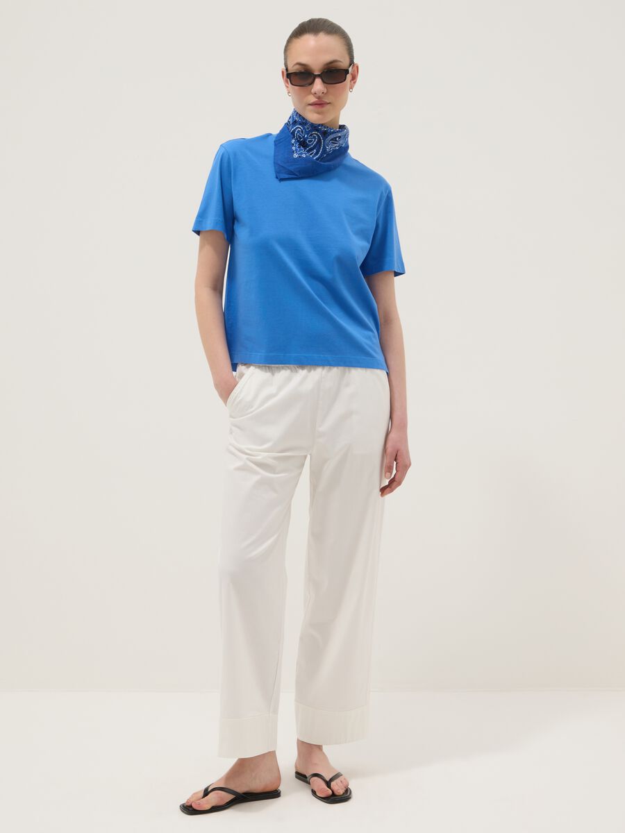 Blue pure cotton regular-fit T-shirt_2