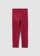 Red slim-fit organic stretch cotton treggings for girls_0