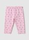 Girls' Pink Stretch Cotton Skinny Fit Leggings with Butterflies_0