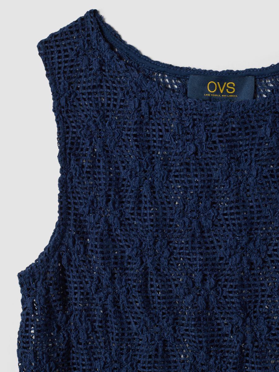 Blue stretch-fabric tank top_5