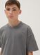 Grey pure cotton short-sleeve boys&rsquo; T-shirt, oversized fit_0
