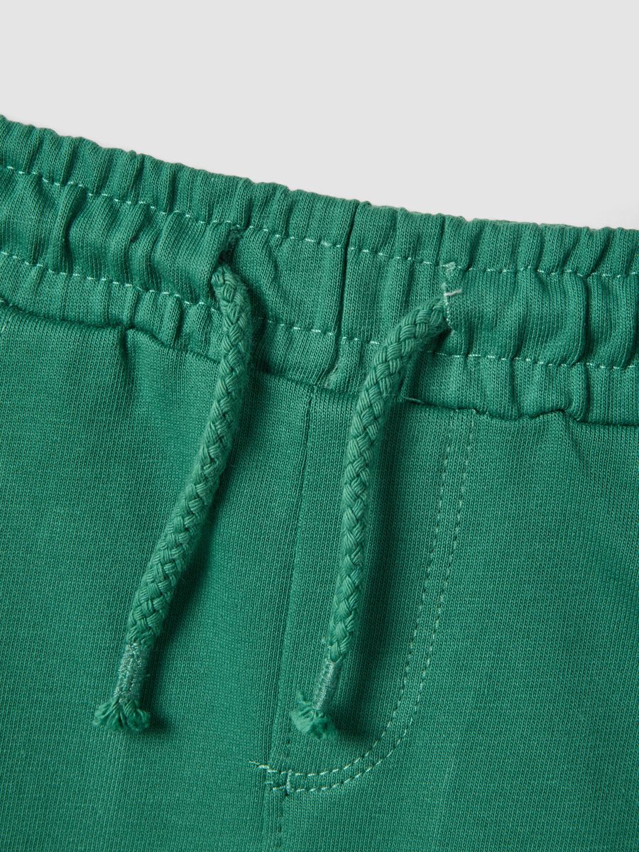 Shorts jogger verdi in puro cotone da bimbo regular fit_2