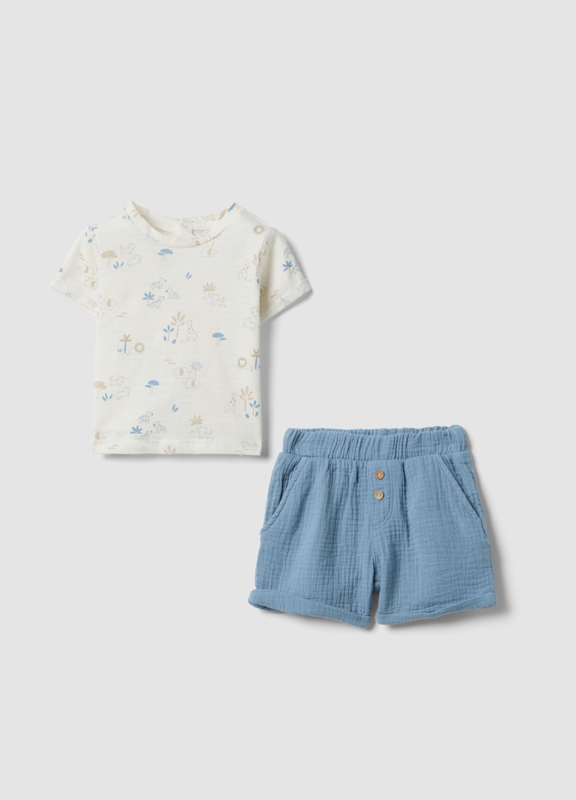 Multicolour pure cotton newborn set regular fit with prints