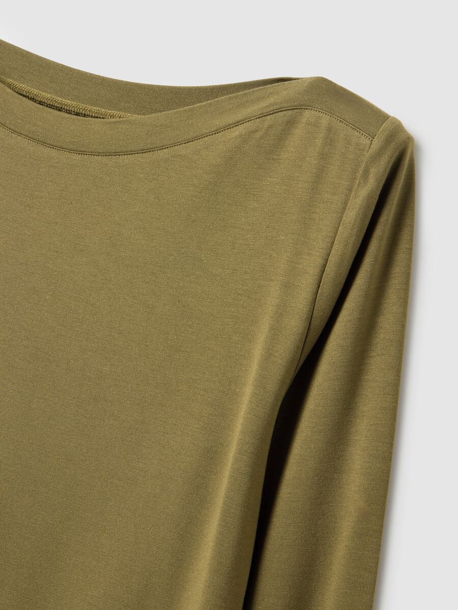 Green crew neck long sleeve regular fit t-shirt_5