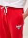 Red cotton-blend sports shorts with Chicago Bulls logo_3