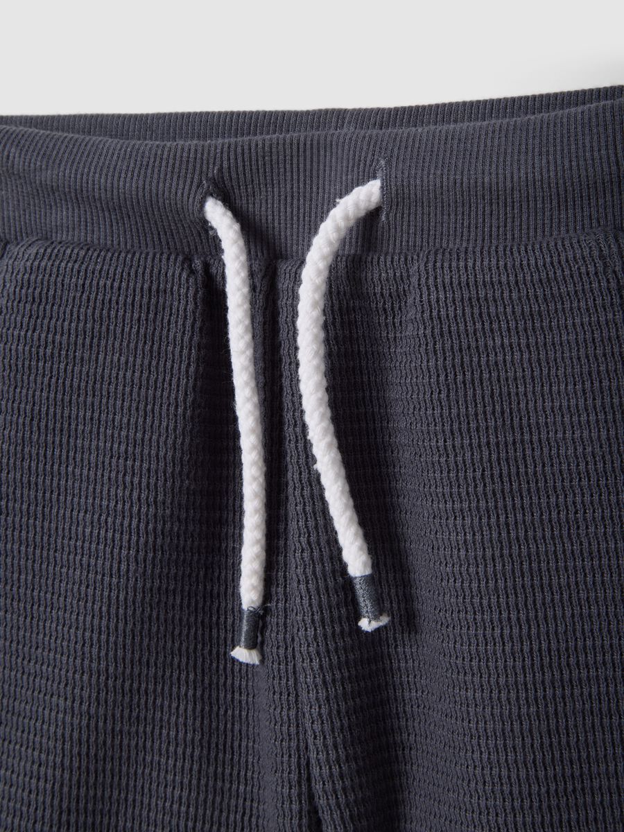 Shorts grigi in puro cotone con vita elasticizzata da bimbo regular fit_2