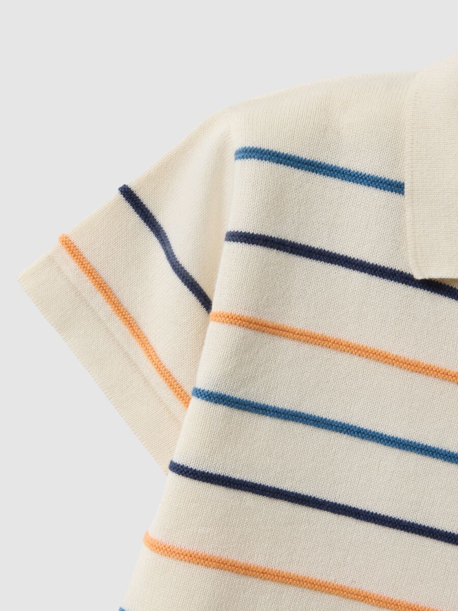 Polo in puro cotone a righe multicolor da bimbo regular fit_2
