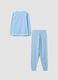 Light blue pure organic cotton pyjamas with animal print_1