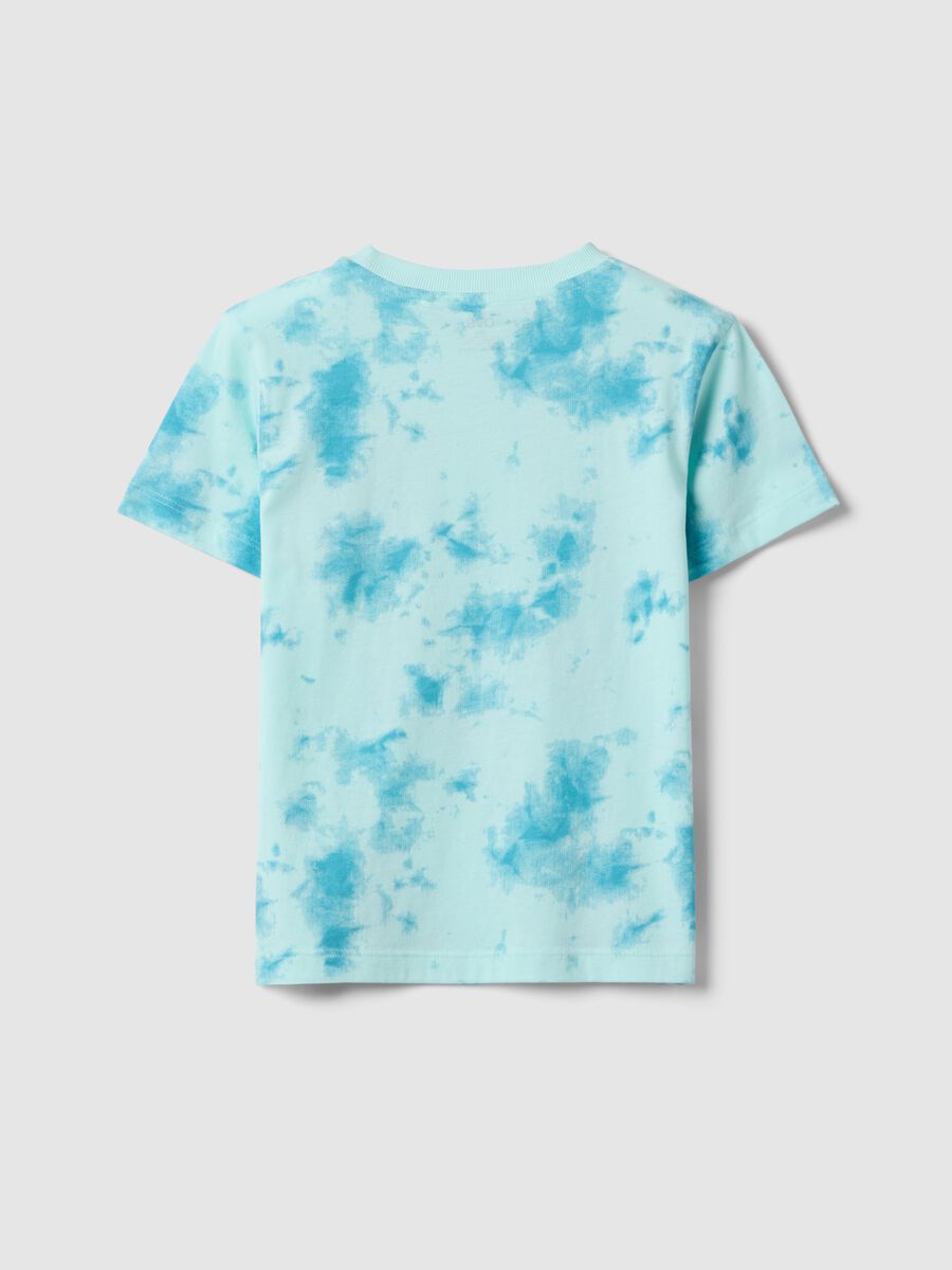 Children's blue tie-dye pure cotton T-shirt regular fit_1