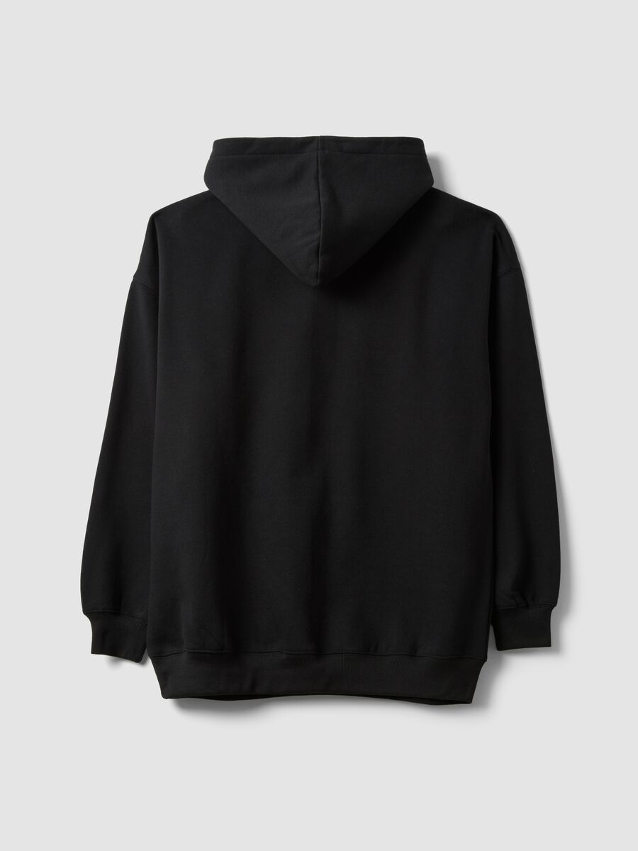 Black cotton-blend hoodie with Brooklyn Nets print_2