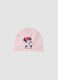Pink stretch cotton Minnie print hat for girls_0