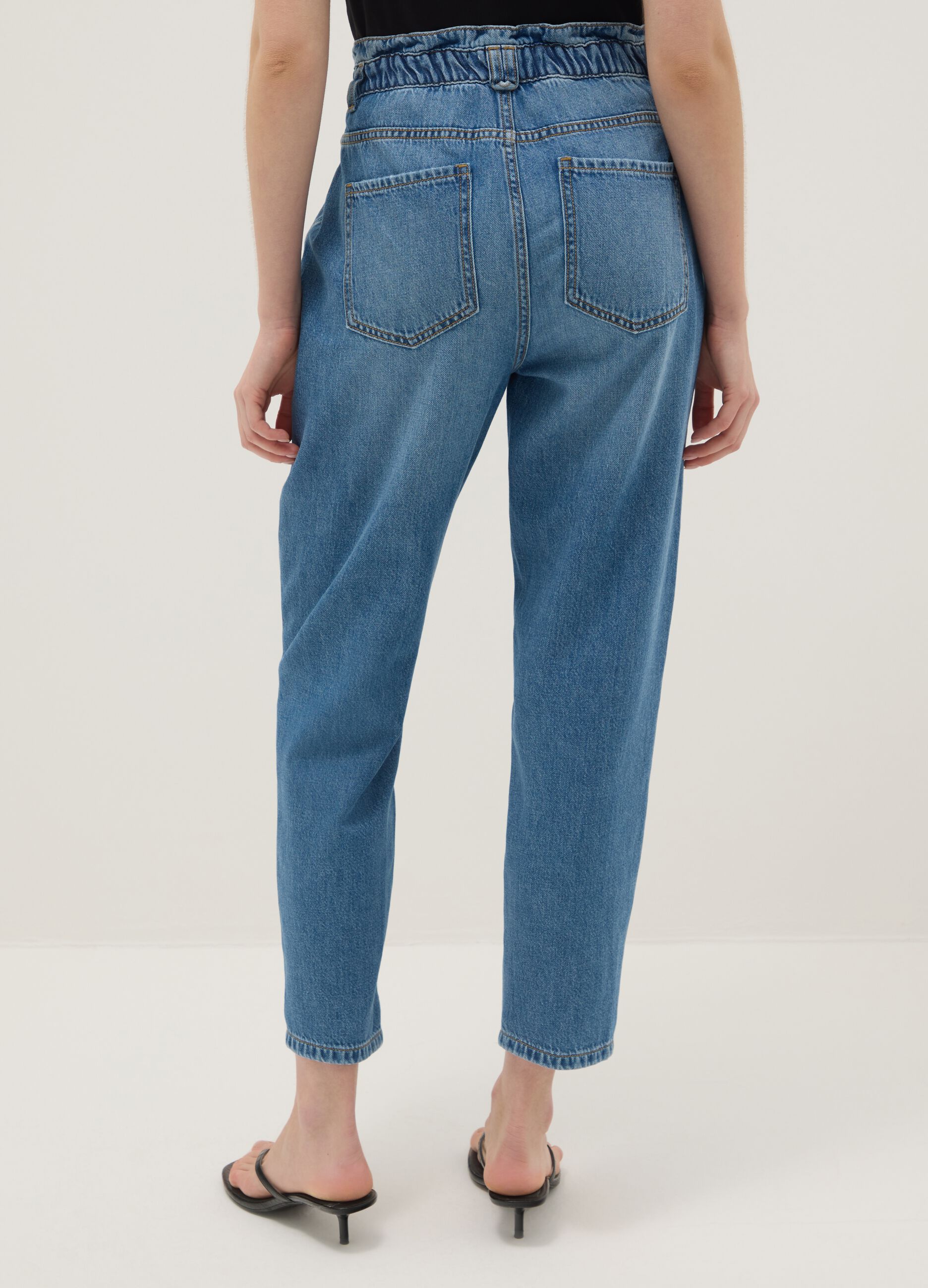 Blue Pure Cotton Baggy Trousers
