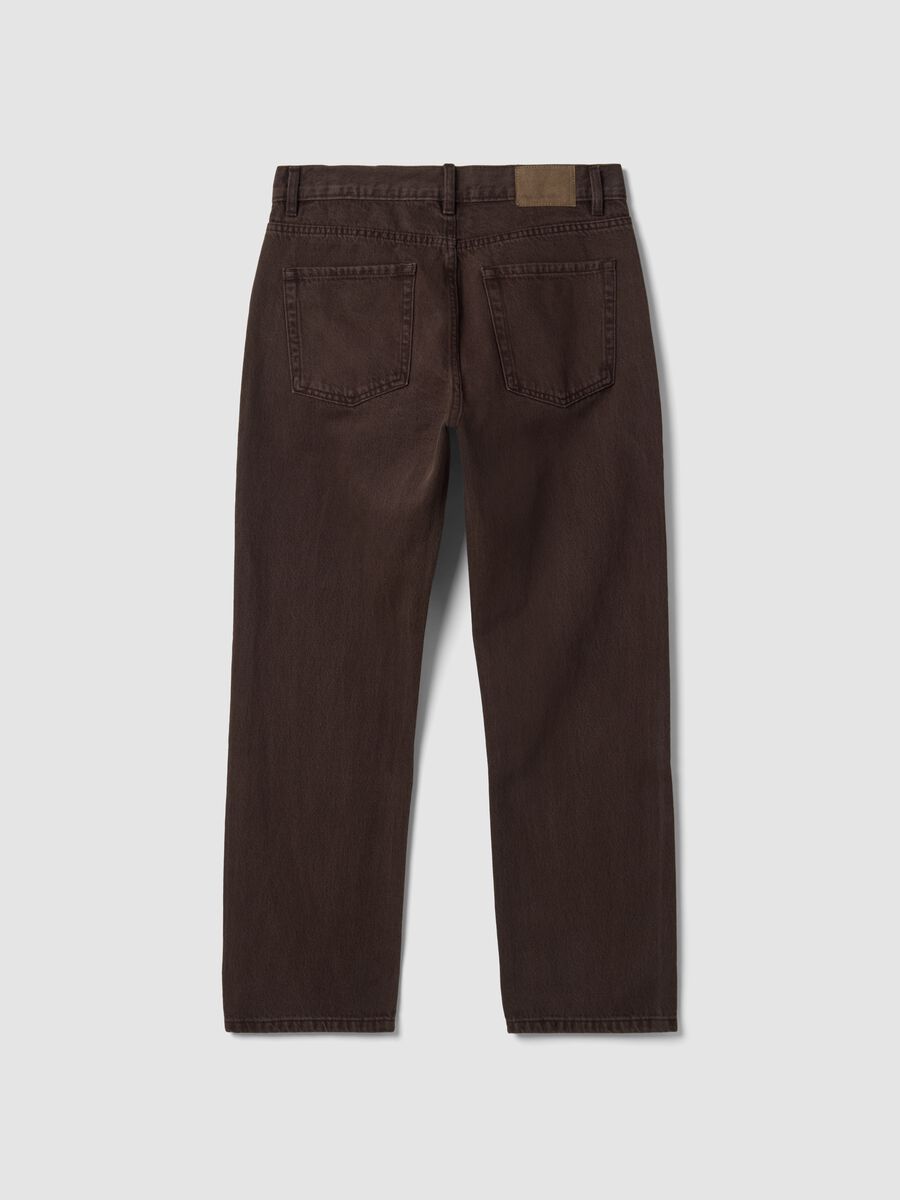 Brown pure cotton straight-fit jeans_5