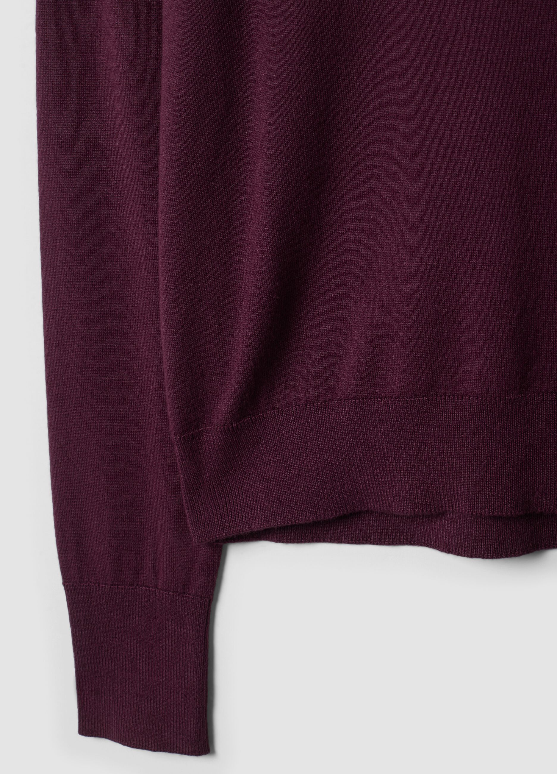 Purple viscose-blend crew-neck top
