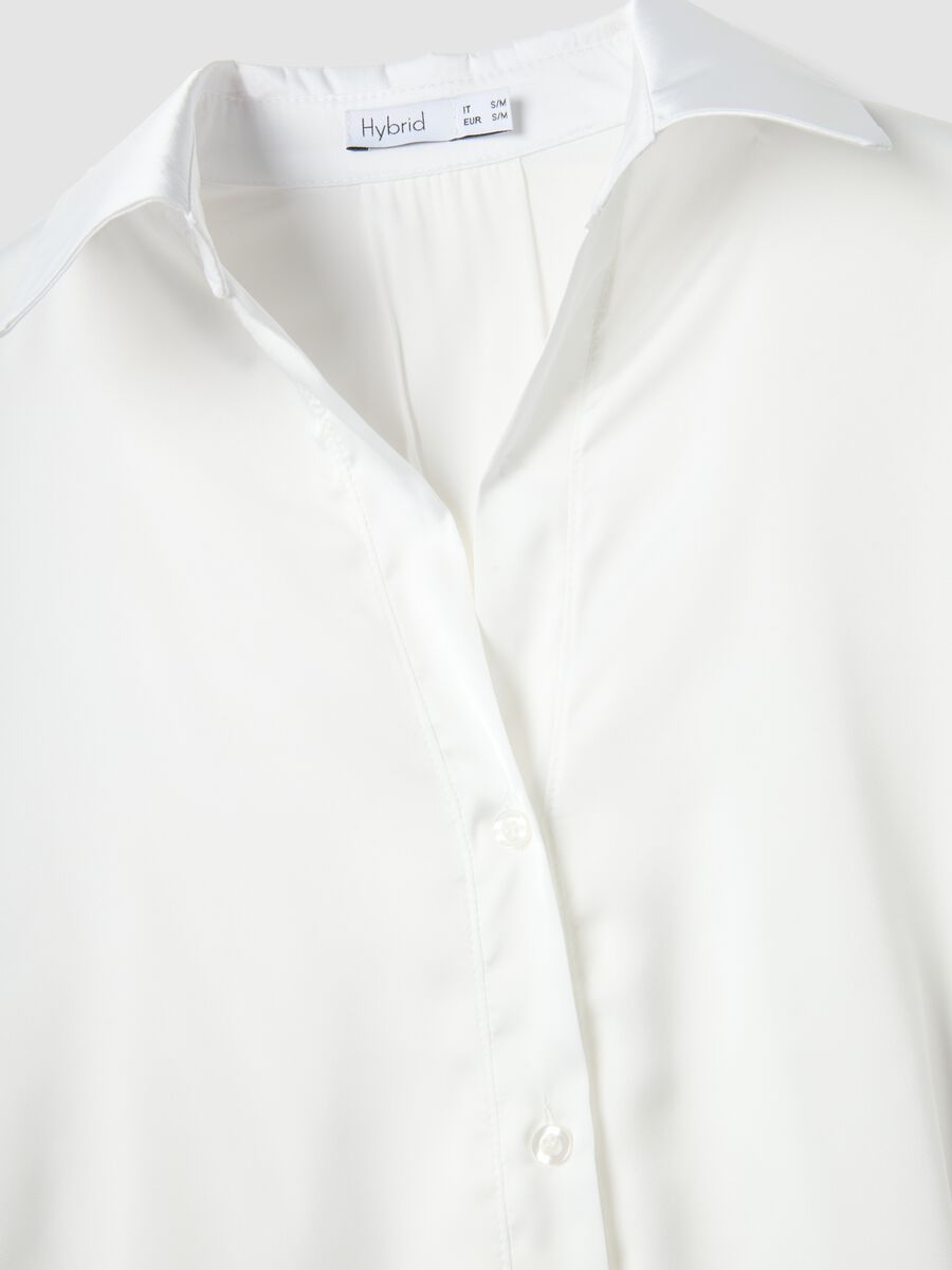 White Satin Blouse Regular Fit_5