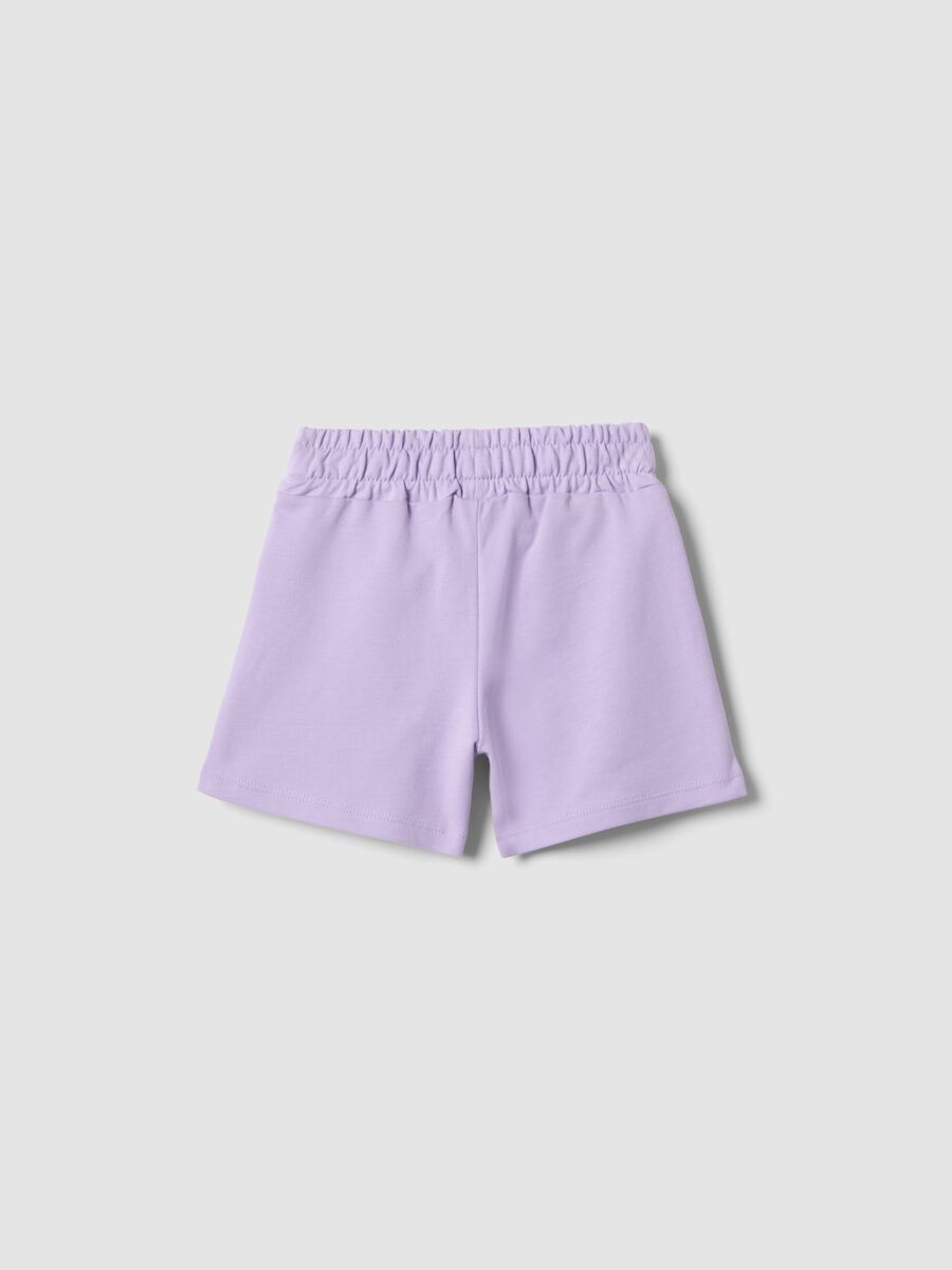 Shorts in puro cotone viola da bimba regular fit_1