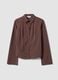 Brown striped slim-fit pure cotton poplin shirt_0