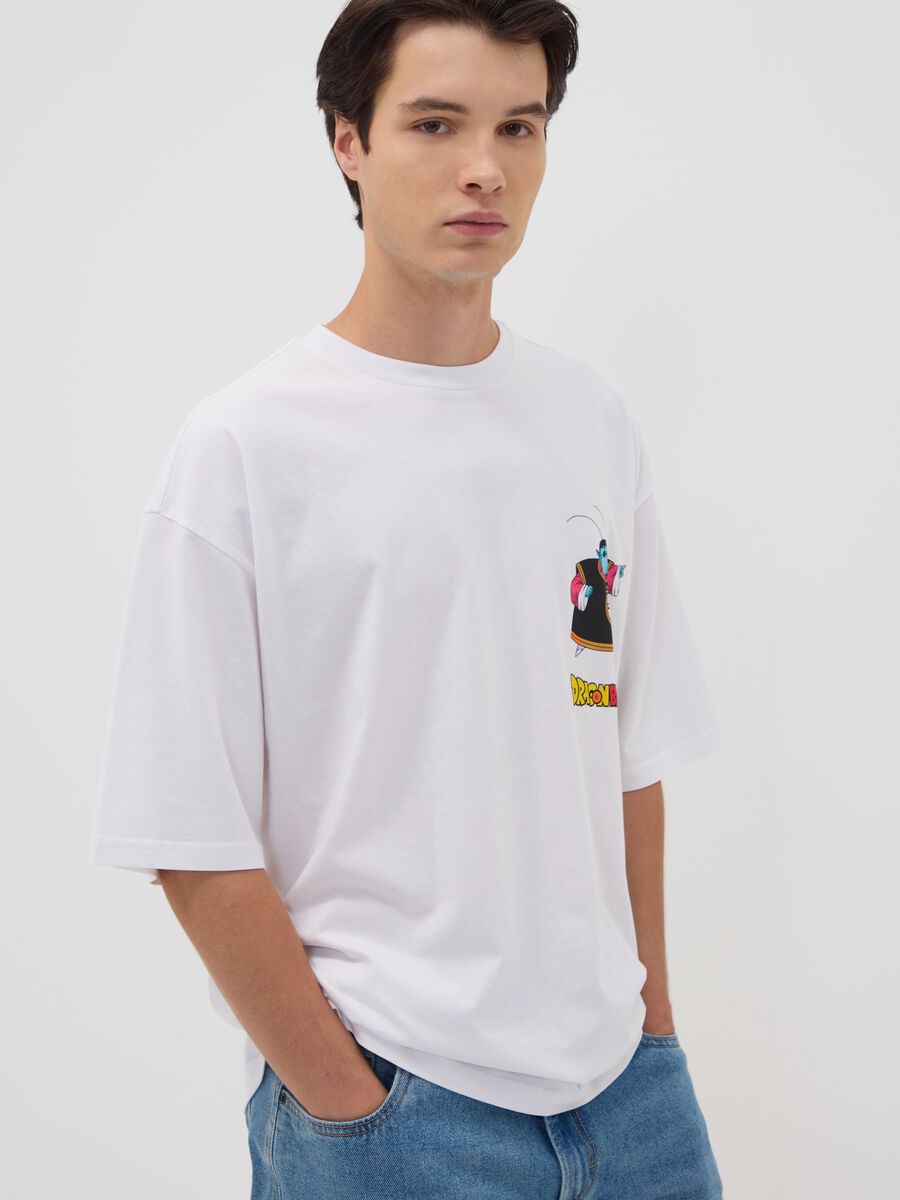 White 100% cotton T-shirt with Dragon Ball Z graphic print_1
