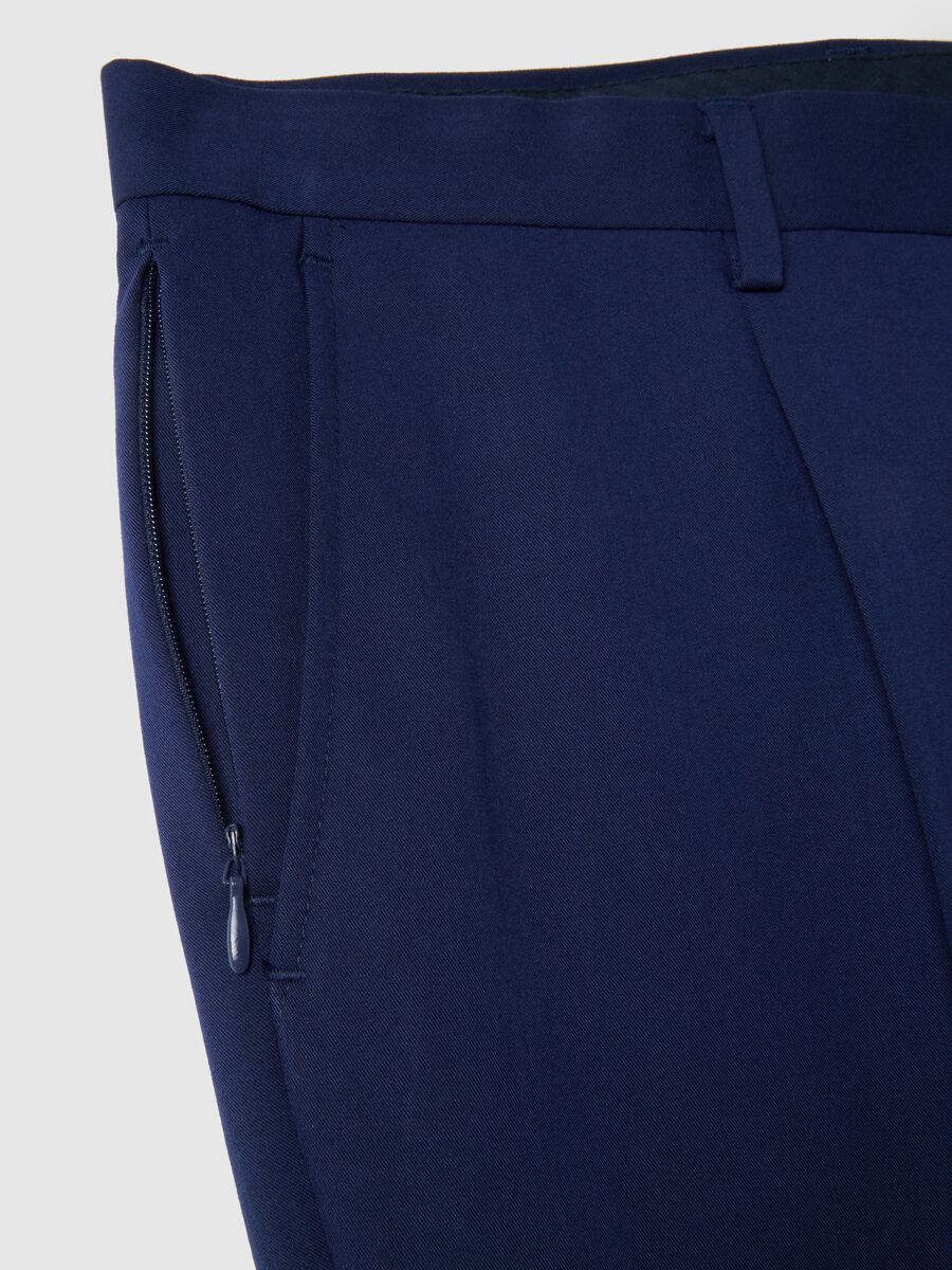 Pantaloni eleganti blu slim fit_5