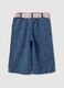 Girls' wide leg blue cotton blend trousers_1