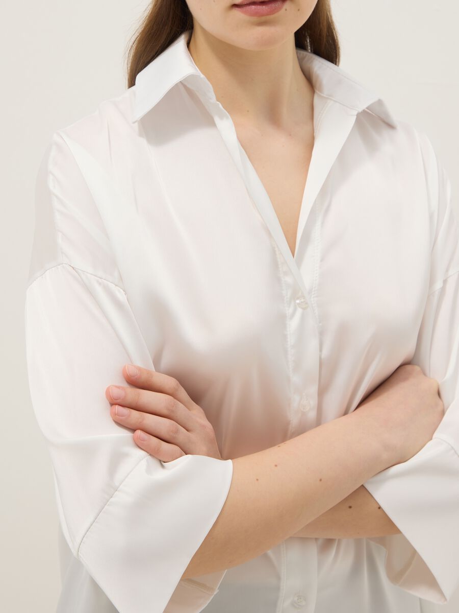 White Satin Blouse Regular Fit_3
