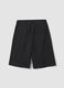 Grey wide-leg stretch viscose Bermuda shorts_1