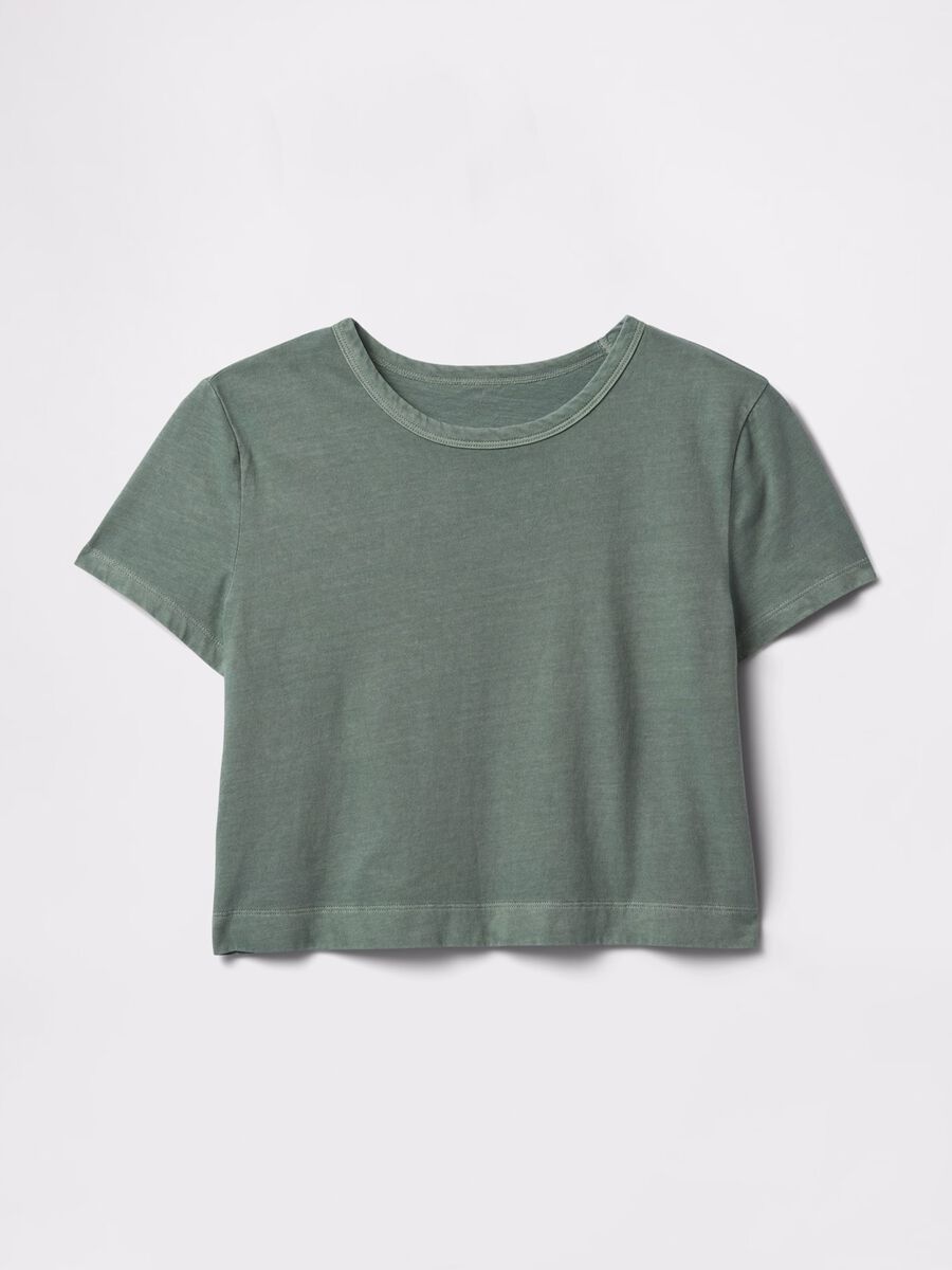 T-shirt cropped in puro cotone_3
