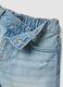 Blue pure cotton denim shorts for girls, regular fit with distressed details_2