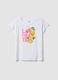 White organic cotton pyjama T-shirt with print, regular fit_4