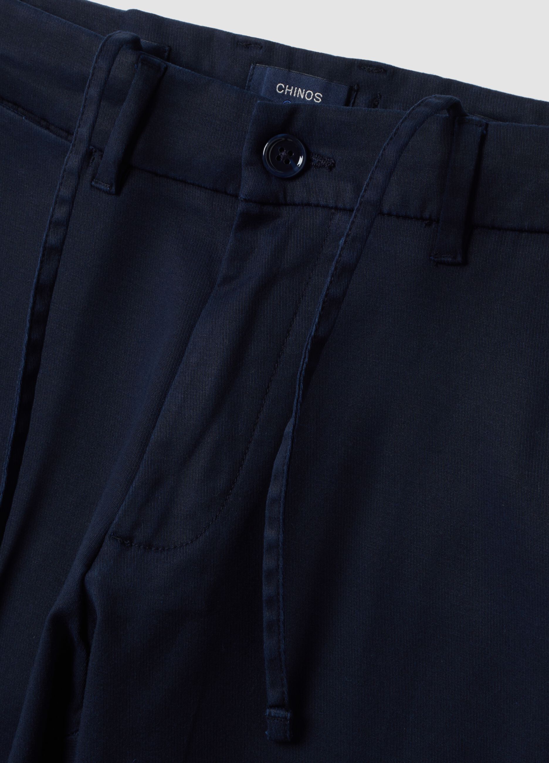 Blue slim-fit chino trousers in lyocell and stretch cotton
