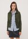 Green wool-blend cardigan with polo collar_0