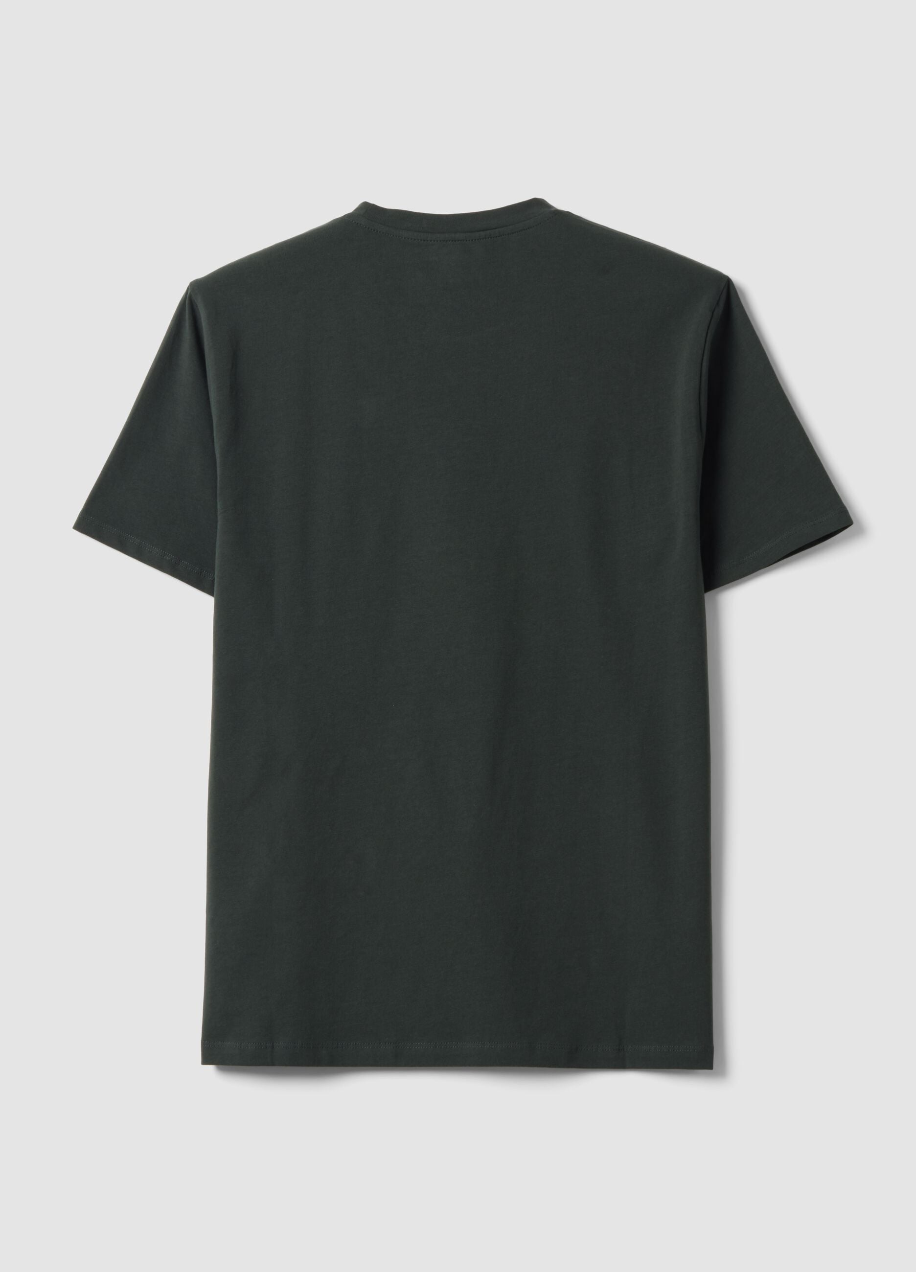 Green organic cotton slim-fit short-sleeve T-shirt
