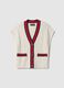Multicolour pure cotton oversize fit deep V-neck waistcoat_4