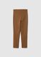 Brown Slim Maternity Trousers in Stretch Viscose_4