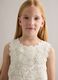 Girls&rsquo; white pure cotton tank top with floral open-knit pattern_2