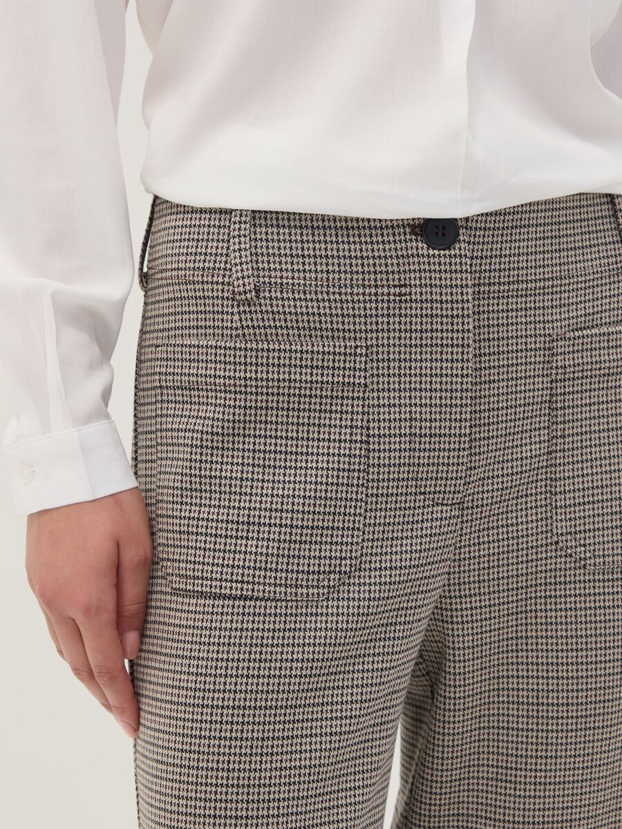 Beige stretch viscose culotte trousers_3