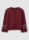 Red cotton-blend sweatshirt with regular fit pattern_4