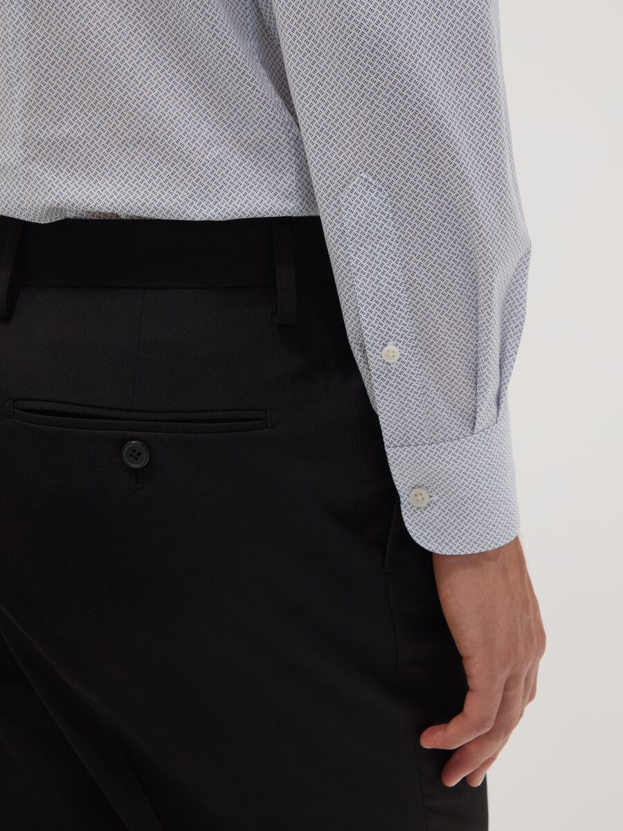 Light blue stretch cotton poplin shirt with cutaway collar_3