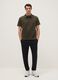 Green short-sleeved cotton blend polo shirt, regular fit_0