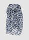 Blue pure cotton sarong with floral print_1