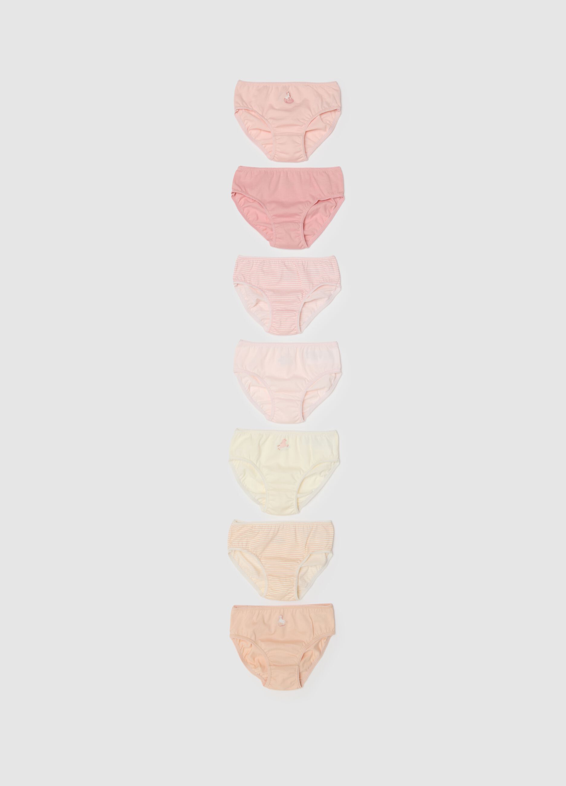 Multipack of multicolour baby girl cotton briefs regular fit