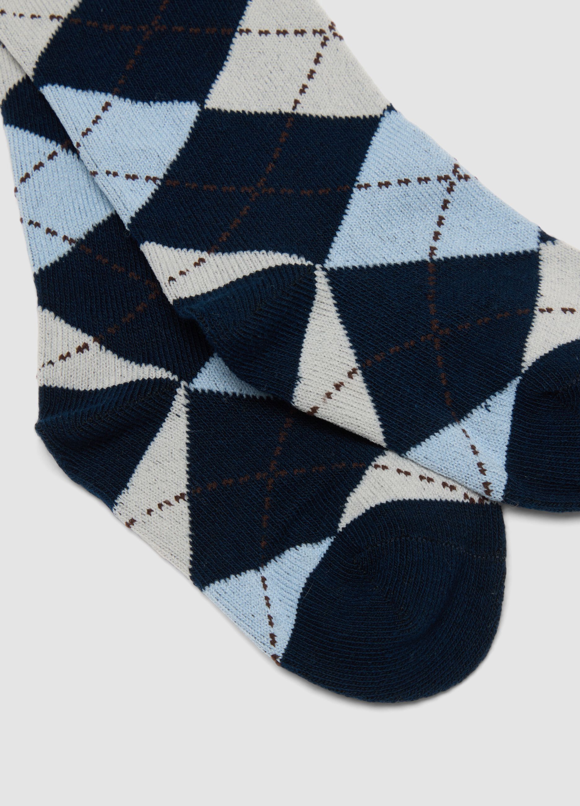 3-pack of blue long socks in stretch organic cotton