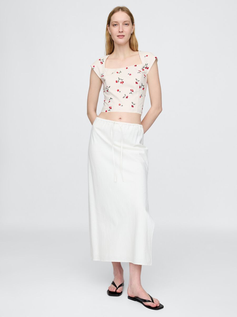 Blusa corta con stampa ciliegie_1