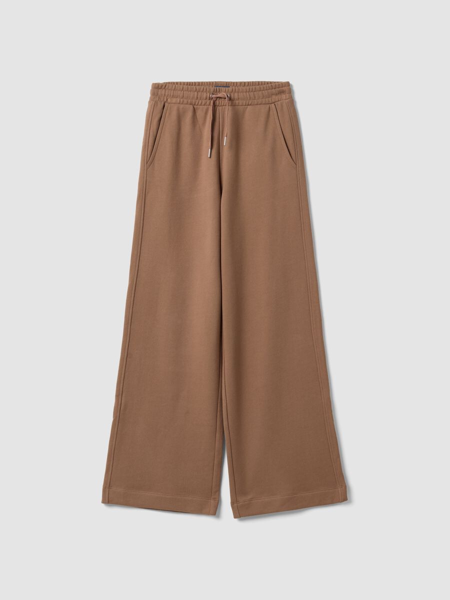 Pantaloni marroni culotte in puro cotone organico per ragazza_4