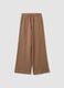 Brown culotte trousers in 100% organic cotton for girls_4