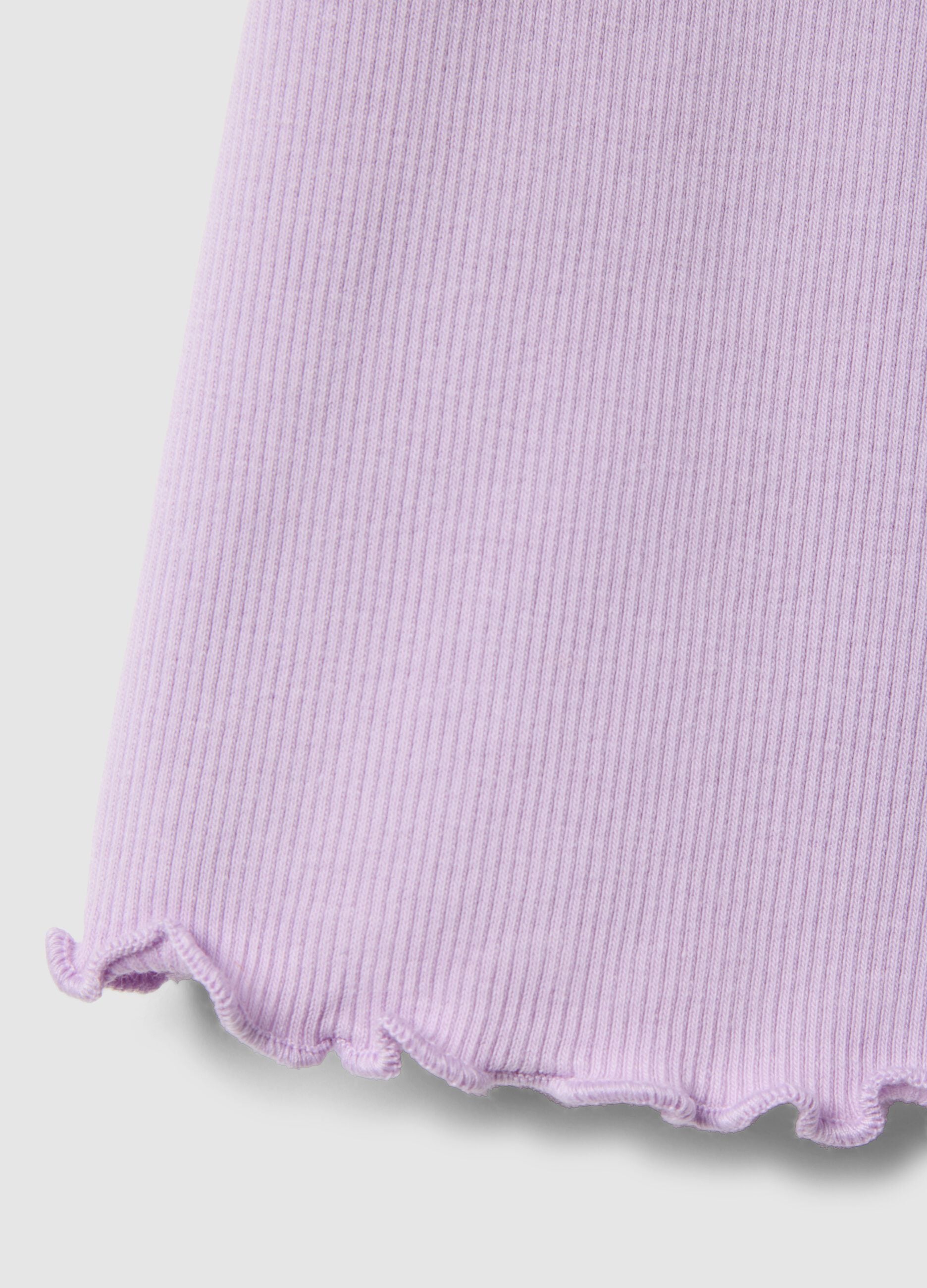 Girls' Regular Fit Purple Stretch Cotton T-shirt