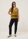 Yellow pure cotton regular fit V-neck T-shirt_1