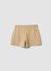 Girls&rsquo; beige shorts in pure organic cotton with elasticated waistband_4