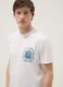 White pure cotton T-shirt with chest print, regular fit_0
