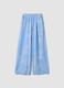 Light Blue Wide-Leg Pure Cotton Paisley Print Trousers &ndash; Regular Fit_4